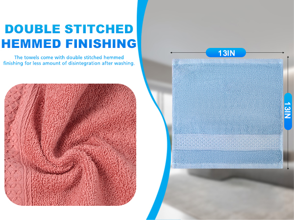 6 Pack 100% Cotton Wash Cloth