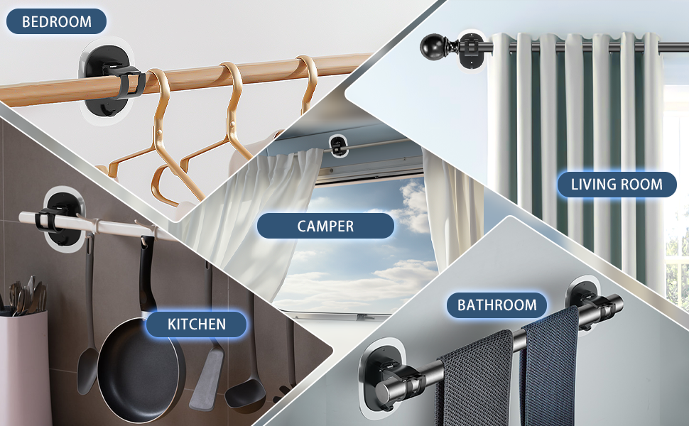 curtain rod holders no drilling