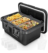 Insulated Cooler, 36QT LLDPE Top Loading Insulated Food Pan Carrier, w/3 Food Grade Pans, Locking...