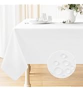 smiry Rectangle Linen Tablecloth, Waterproof Spillproof Anti-Wrinkle Burlap Table Cloth, Washable...