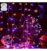 cshare Halloween String Lights Battery Operated with Timer, Orange and Purple Halloween Lights Ou...