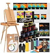 VISWIN Deluxe Acrylic Paint Set, Artist Painting Set with French Easel, 15-100ML(3.38 oz) Acrylic...