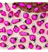 300 Pieces Glass Pink Christmas Ornaments Decorative Mini Vintage Bulk Hanging Ornaments for Hall...