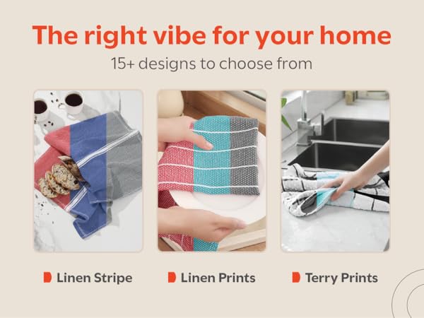 dish towels for kitchen in 15+ colors