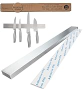 Hamletoff Premium Magnetic Knife Strip for Wall no Drilling – 16 Inch Stainless Steel Magnetic Kn...