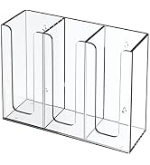 Richboom Acrylic Coffee Cup and Lid Storage Organizer Holder, 3 Compartments, Clear