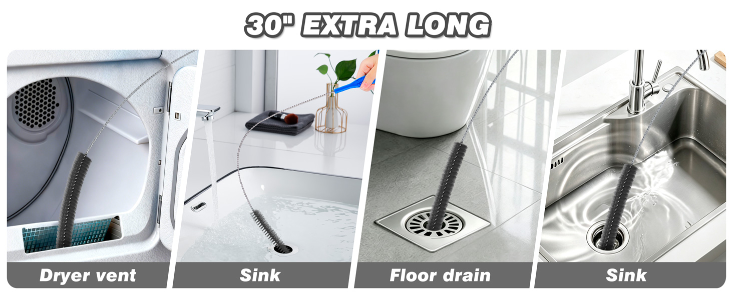 Refrigerator Coil Cleaning Brush,Sewer Set Brush Clog Remover