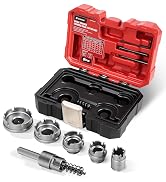 EZARC 9-Piece Quick Change Carbide Hole Saw Kit, 7/8"-2" Hole Cutters with Pilot Drills, Hex Key ...