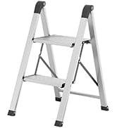 KINGRACK Aluminum Step Ladder, 2 Step Ladder Folding Design, Step Stool Foldable with Safe Grip, ...
