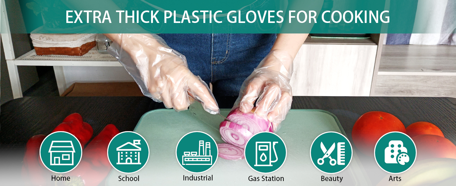 Extra Thick Plastic Gloves for Cooking