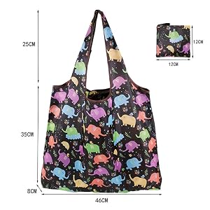 Detail size of the shopping bags