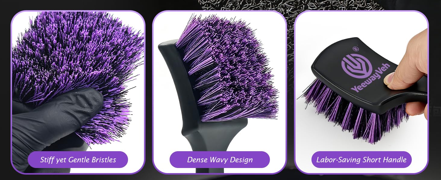 stiff yet gentle tire scrub brush