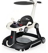 Baby Walker with Wheels, 7-in-1 Foldable Baby Walkers for Boys Girls 6-12 Months with Feeding Tra...