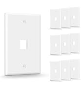 VCE 1-Port Keystone Wall Plate (UL Listed), White 10-Pack | UL Listed for Safety, Designed for RJ...
