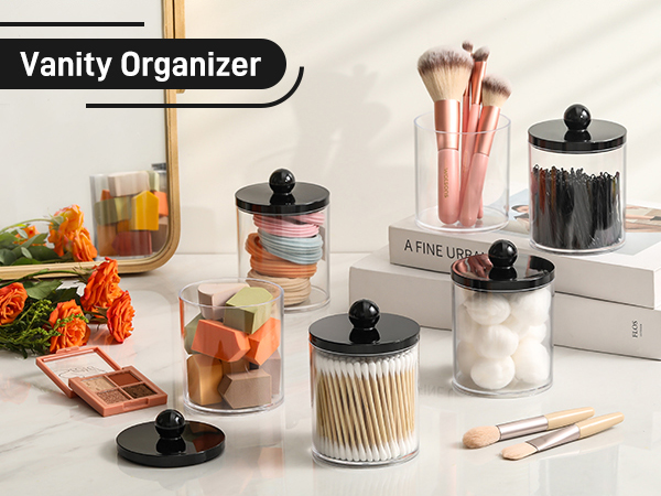 qtip holder dispenser bathroom canisters