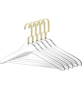 Quality Clear Acrylic Lucite Coat Suit Hangers with Bar – 5-Pack, Stylish Clothes Hanger with Acr...