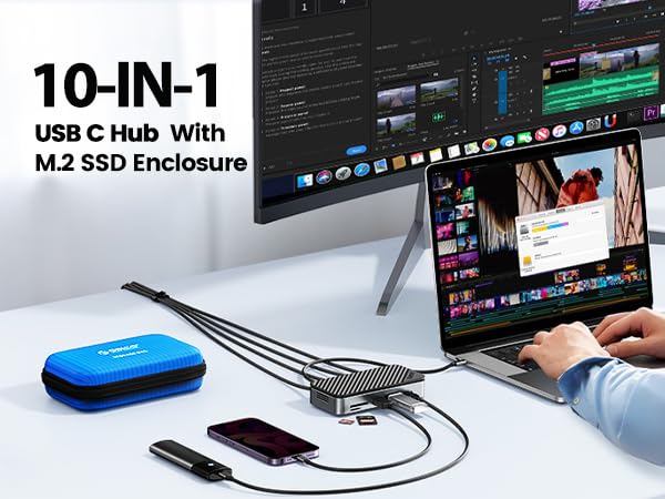 USB C Hub with M.2 Enclosure