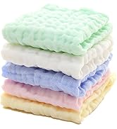MUKIN Baby Washcloths - Natural Cotton Baby Wipes - Soft Newborn Baby Face Towel and Washcloth fo...