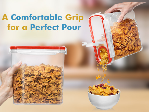 chip container, food storage canisters, cereal container storage for kitchen and pantry organization
