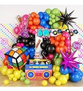 90s 80s Party Balloon Garland Arch Kit, 103 Pcs 90s 80s Theme Party Decorations with 4D Dice Hot ...