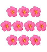 HOMSFOU 10PCS Hawaiian Faux Flowers Hibiscus Flowers Decoration Artificial Tropical Flower Vivid ...