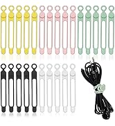 25PCS Silicone Cable Ties, Reusable Cable Ties for Headphone Cable/Chargers/Curtain/Chips Bag/Str...