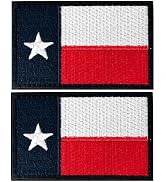 Harsgs 2PCS Texas State Flag Patches, Hook & Loop TX Texas Flag Patch Full Embroidery Military Pa...