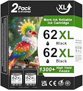 62XL Ink Cartridges High Yield Replacement for HP Ink 62 HP 62xl Black Ink Cartridge Work for hp ...