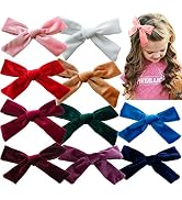 Big Hair Bows Girls Toddler Velvet 5 inches 10 PCS Hair Clips for Girls Alligator Baby Ponytail H...