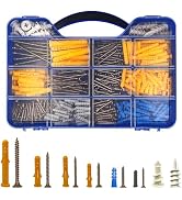 Haespot 550PCS Screws and Drywall Anchors Kit, 275 Flat Head Screw and 275 Picture Hanging Anchor...