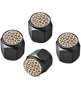 Tire Valve Stem Caps Cover,4 Pcs Metal Black Air Valve Cap, Aluminum Car Wheel Stem Caps,Universa...