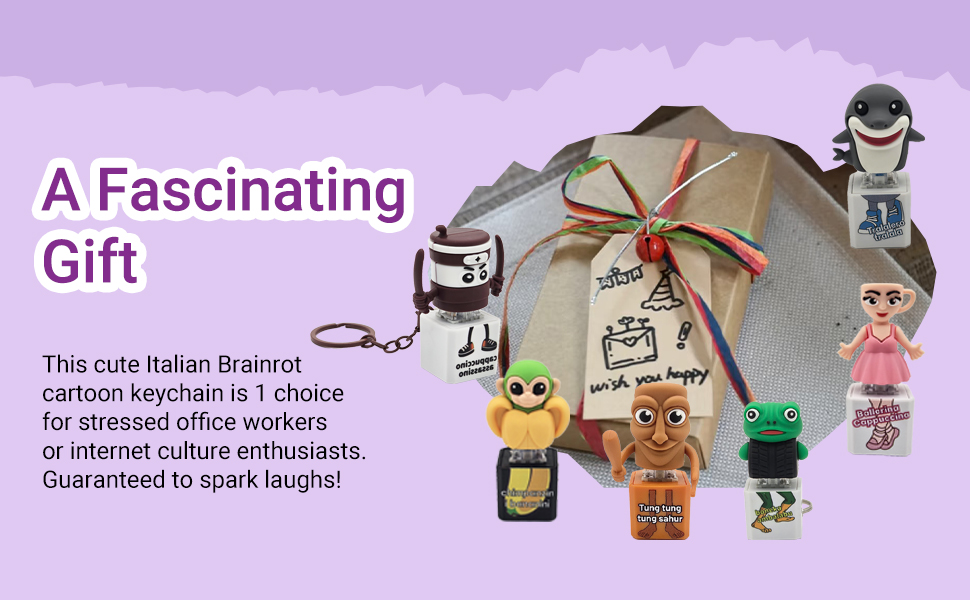Italian Brainrot Keychain Toy Stress Relief