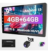 Haudio 9" Wireless Double Din Car Stereo with Bluetooth, Wireless CarPlay, Android Auto, WiFi 6, ...