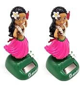 Zhuluck 2Pcs Funny Dashboard Decor - Cute Bobblehead Car Dashboard Decorative, Hawaii Solar Danci...
