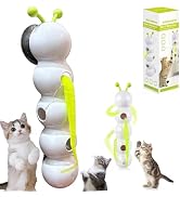 MTGekYu Caterpillar Smart Cat Toy,Whirlie Cat Toy Interactive with Worm Design,Moving Smart Cat T...