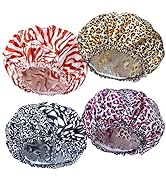 Shower Caps 4 PCS Waterproof Bath Caps - Printed Color