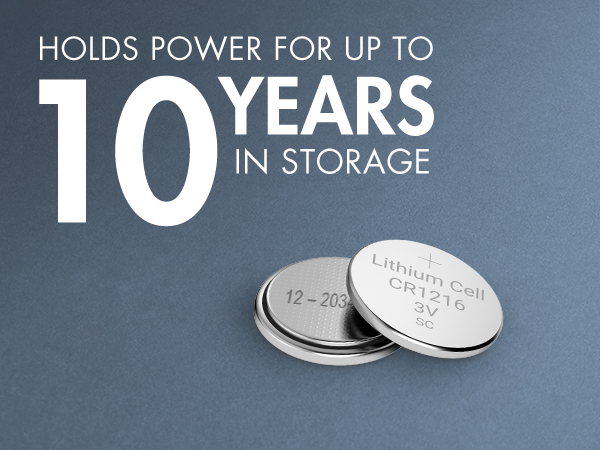 Hold power for up to 10 years in proper storage
