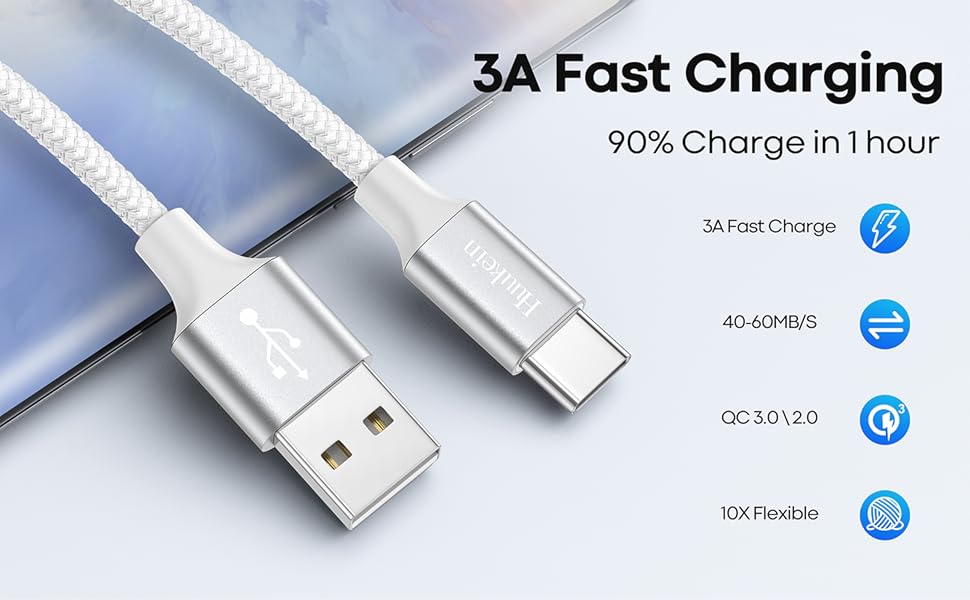 usb c cable fast charging 3A