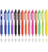 Drenubal 14 Colors Retractable Erasable Gel Pens, Fine Point, Assorted Color Inks for Drawing Wri...