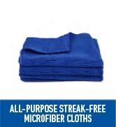 Unger All-Purpose Streak-Free Microfiber Cloths, 4 Pack - 12” x 12” Wet & Dry Cleaning Towels for...