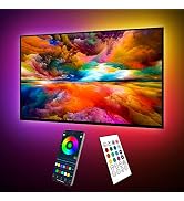 maylit ICRGB TV LED Backlight, 18ft Bluetooth LED Lights for TV 75-85in, USB Powered TV Lights Ki...