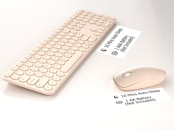 One single 2.4G USB receiver connects both keyboard and mouse.