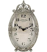 NIKKY HOME Small Vintage Table Clock, Silent Elegant Silver Desk Clock | Non-Ticking Battery-Oper...