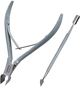 Cuticle Trimmer with Cuticle Pusher Professional Stainless Steel Cuticle Cutter Sharp Blades Doub...