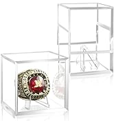 Acrylic Ring Display Case, 2’’ Ring Box with Stand Holder, Championship Ring Display Case, Baseba...