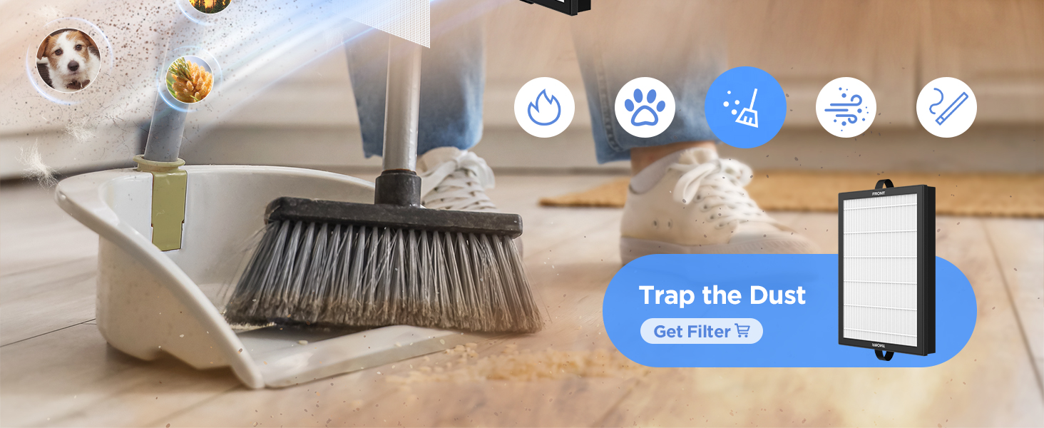 Air purifier filter effectively traps dust particles, keeping your home air cleaner and healthier