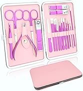 Glamne Manicure Pedicure Set Professional Nail Care Grooming Kitwith Travel Case 18pcs (Shining R...
