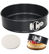 Tellshun 9 Inch Springform Pan Tin with 50pcs Parchment Paper Cheesecakes Baking Mold Round Leakp...
