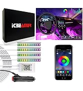 ICBEAMER RGB Interior Car Lights - Interior LED Strip Smart Phone Control APP Color Floor Matt Li...