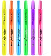 Writech Retractable Highlighters Assorted Colors: Chisel Tip Click Aesthetic Highlighter Marker P...